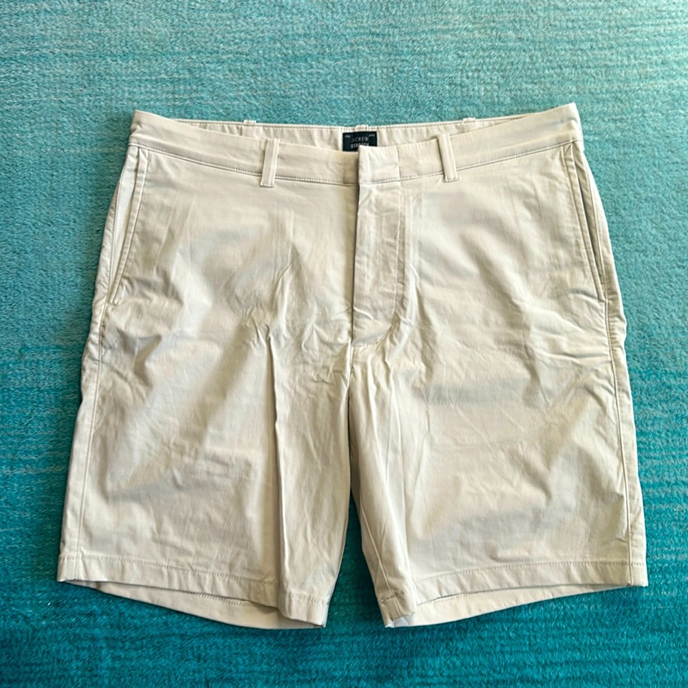 J. Crew Stretch Shorts. Cream. 35 inch waist. NWT